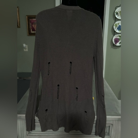 Buckle Day Trip BKE Distressed Gray Sweater Cardigan Womens Size Small - Picture 8 of 9